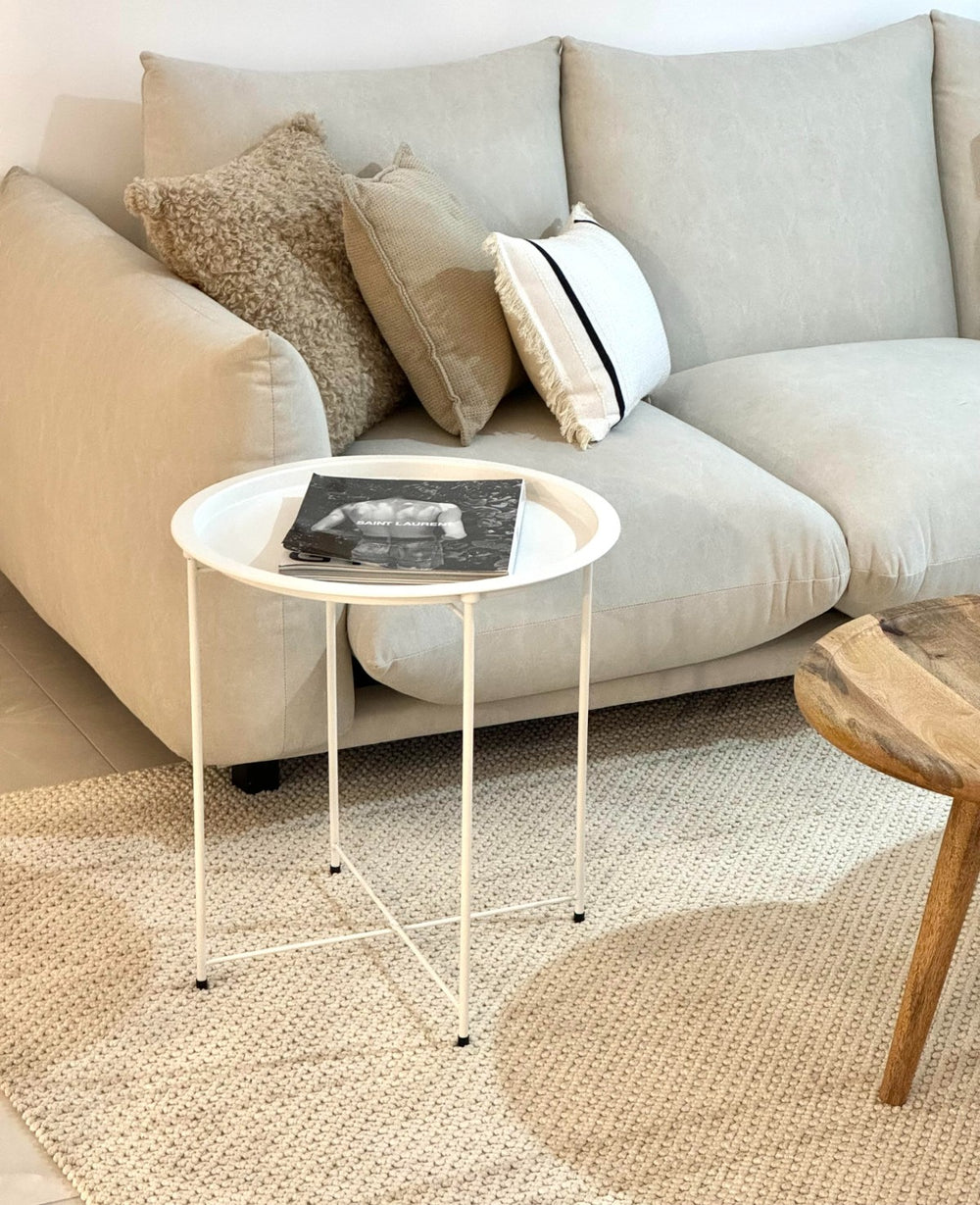 שולחן מטאל לבן