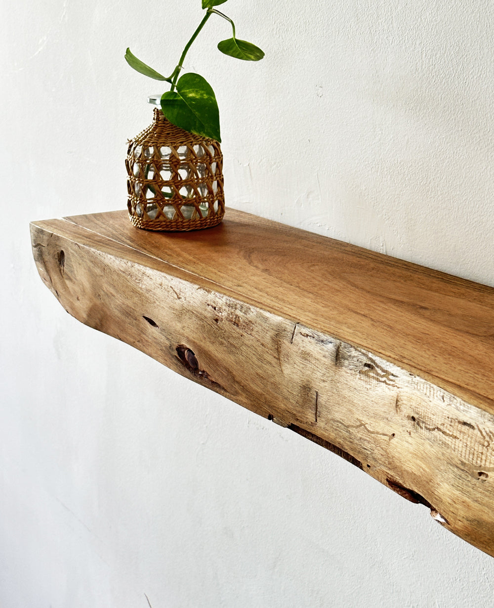 מדף עץ השיטה עם מגירה - 90 ס