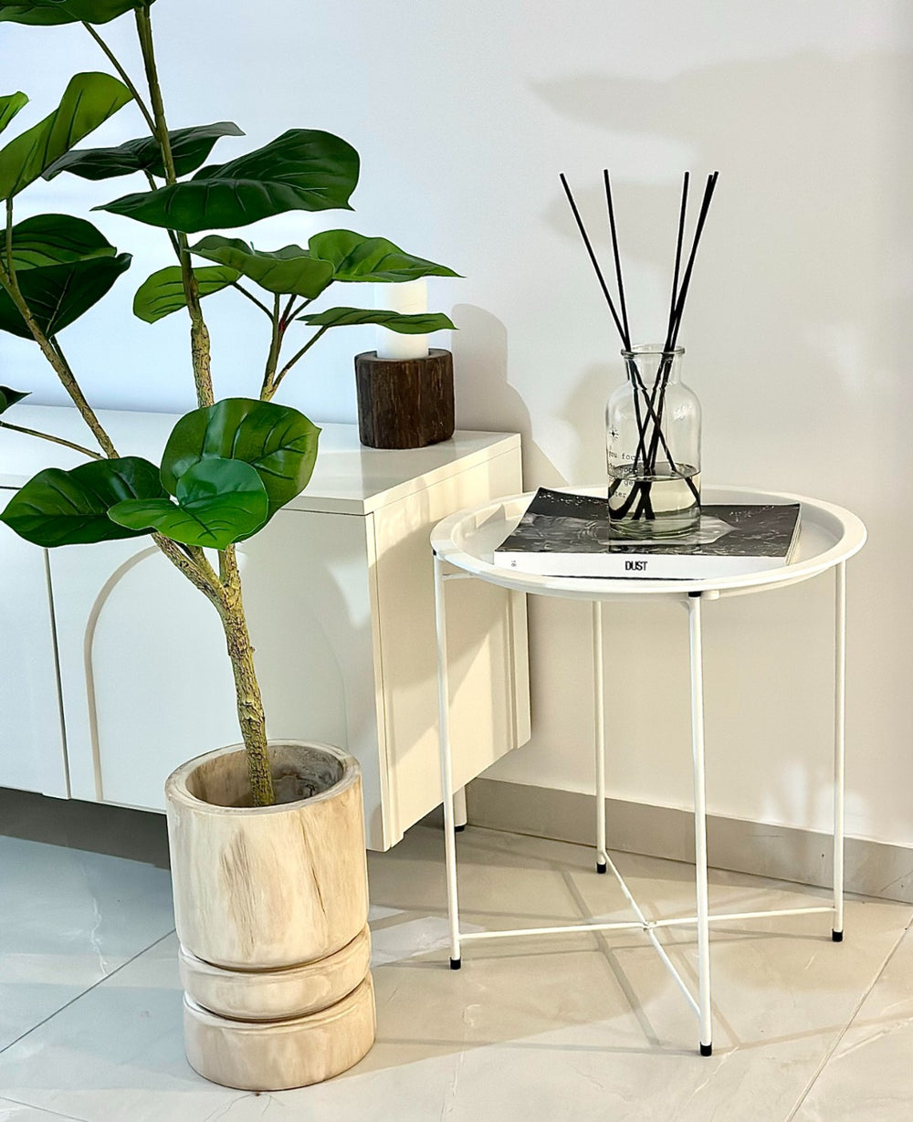 שולחן מטאל לבן