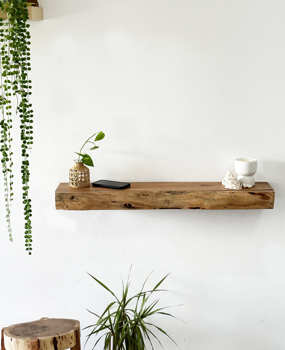 מדף עץ השיטה עם מגירה - 90 ס