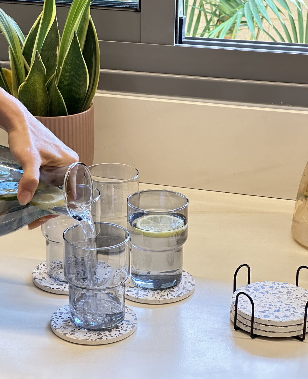 סט קנקן וכוסות קולורס