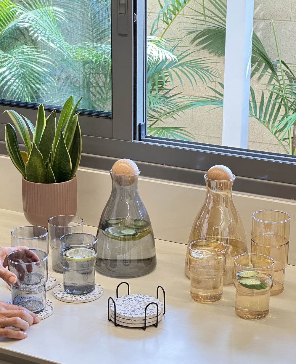 סט קנקן וכוסות קולורס