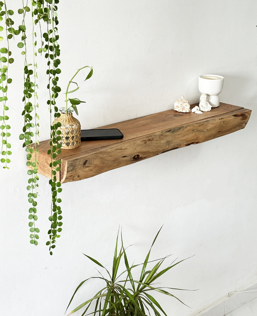 מדף עץ השיטה עם מגירה - 90 ס