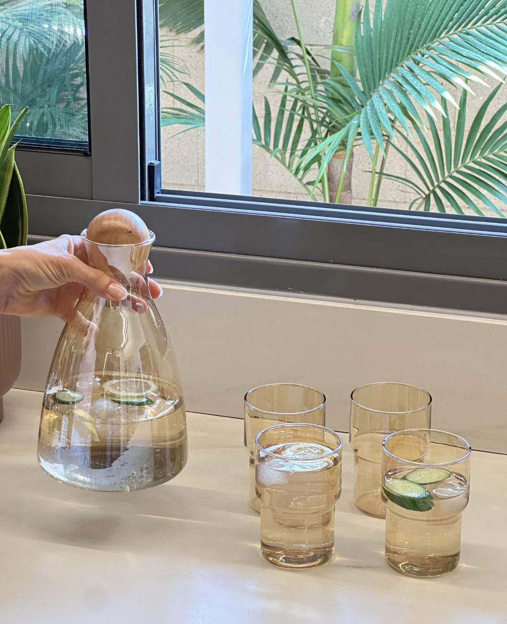 סט קנקן וכוסות קולורס