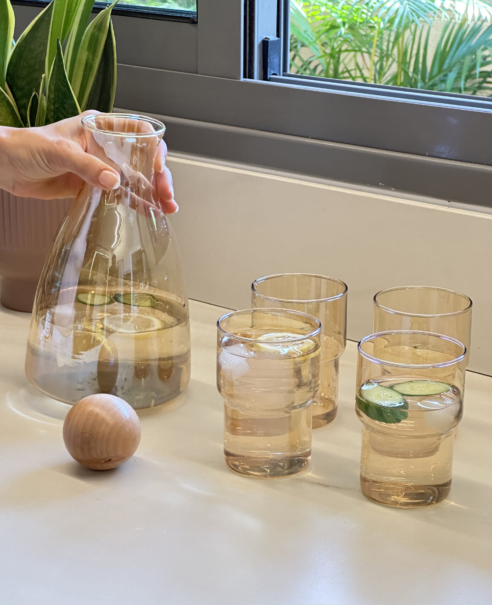 סט קנקן וכוסות קולורס