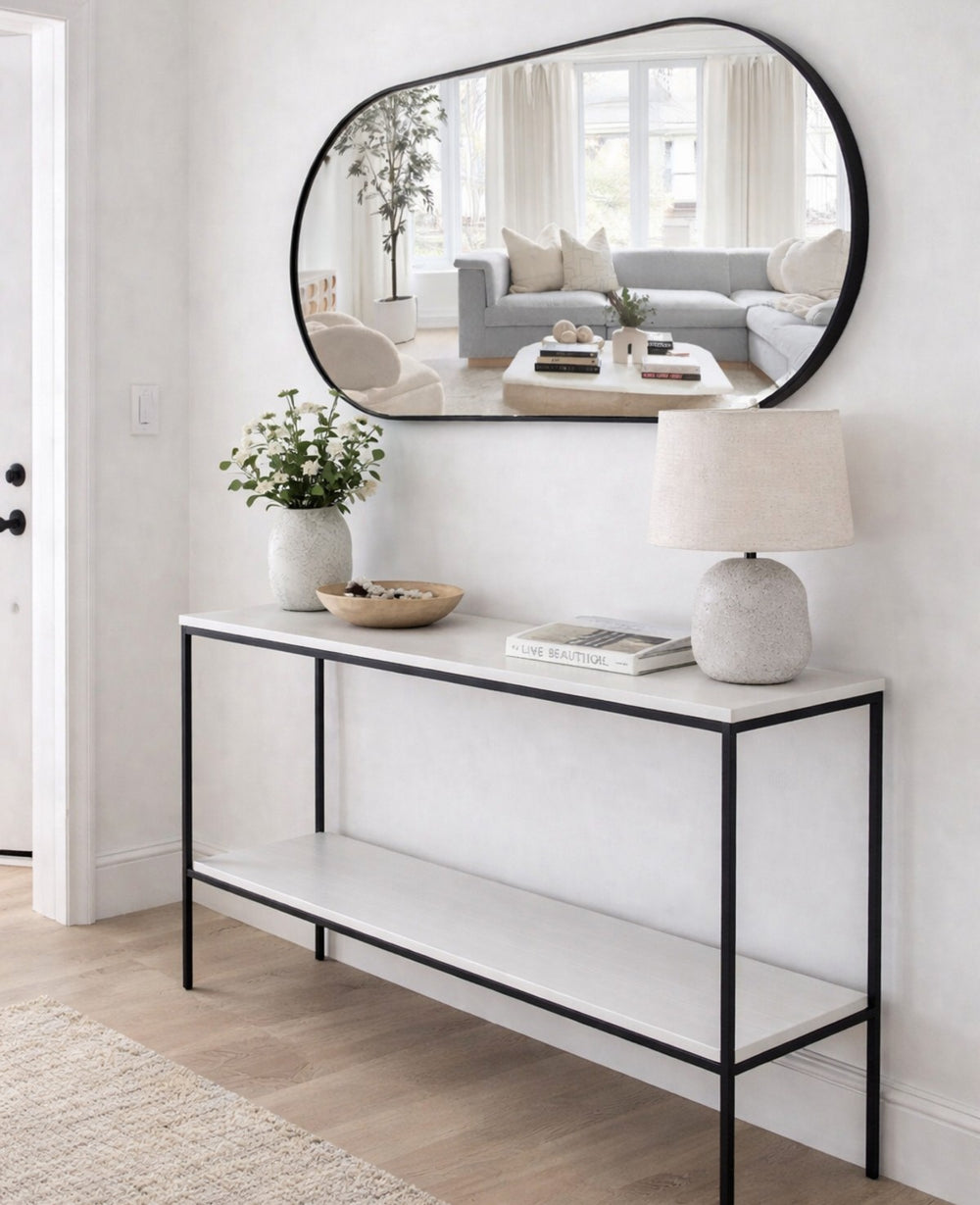 מראת קיר מתכת אובלית