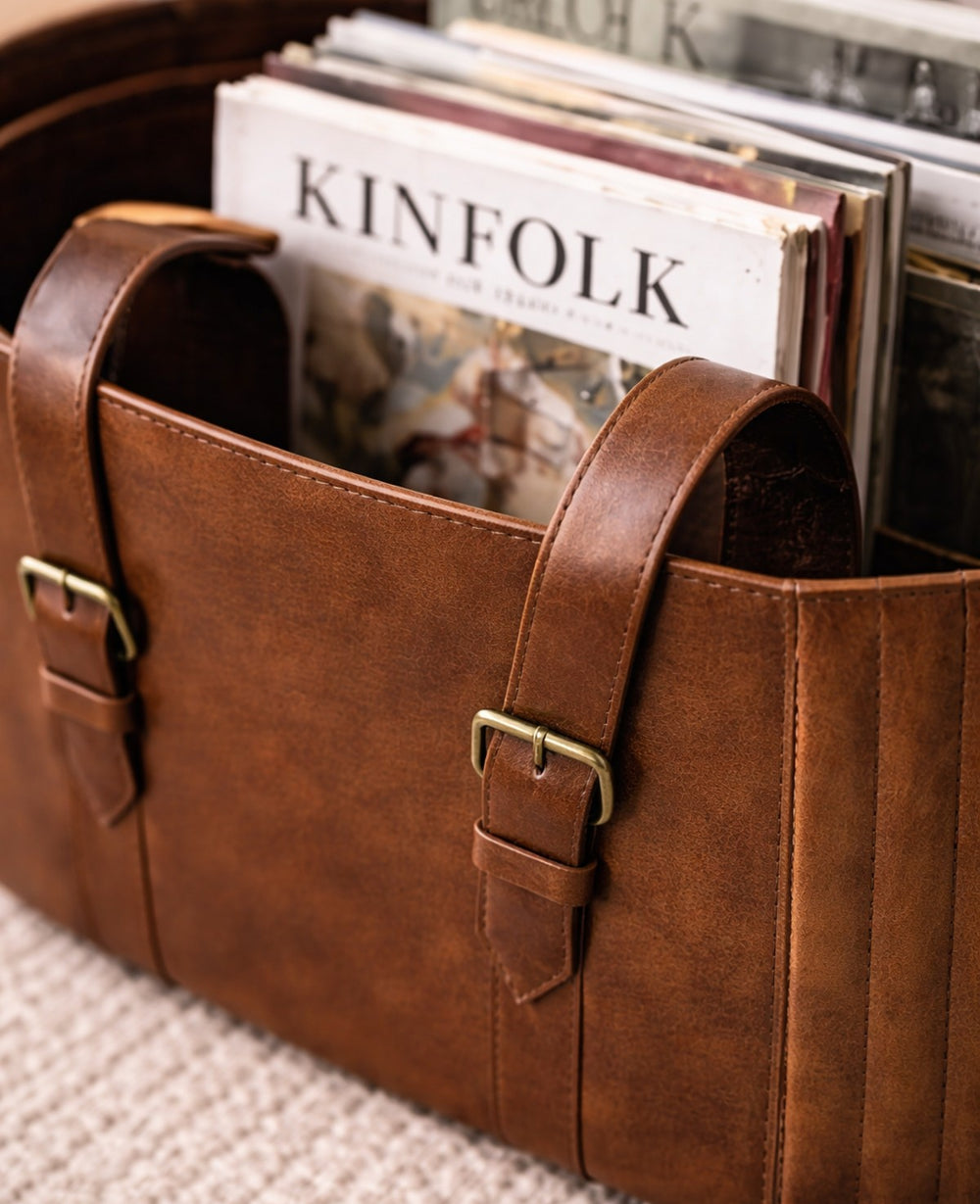 סלסלת עור באפלו