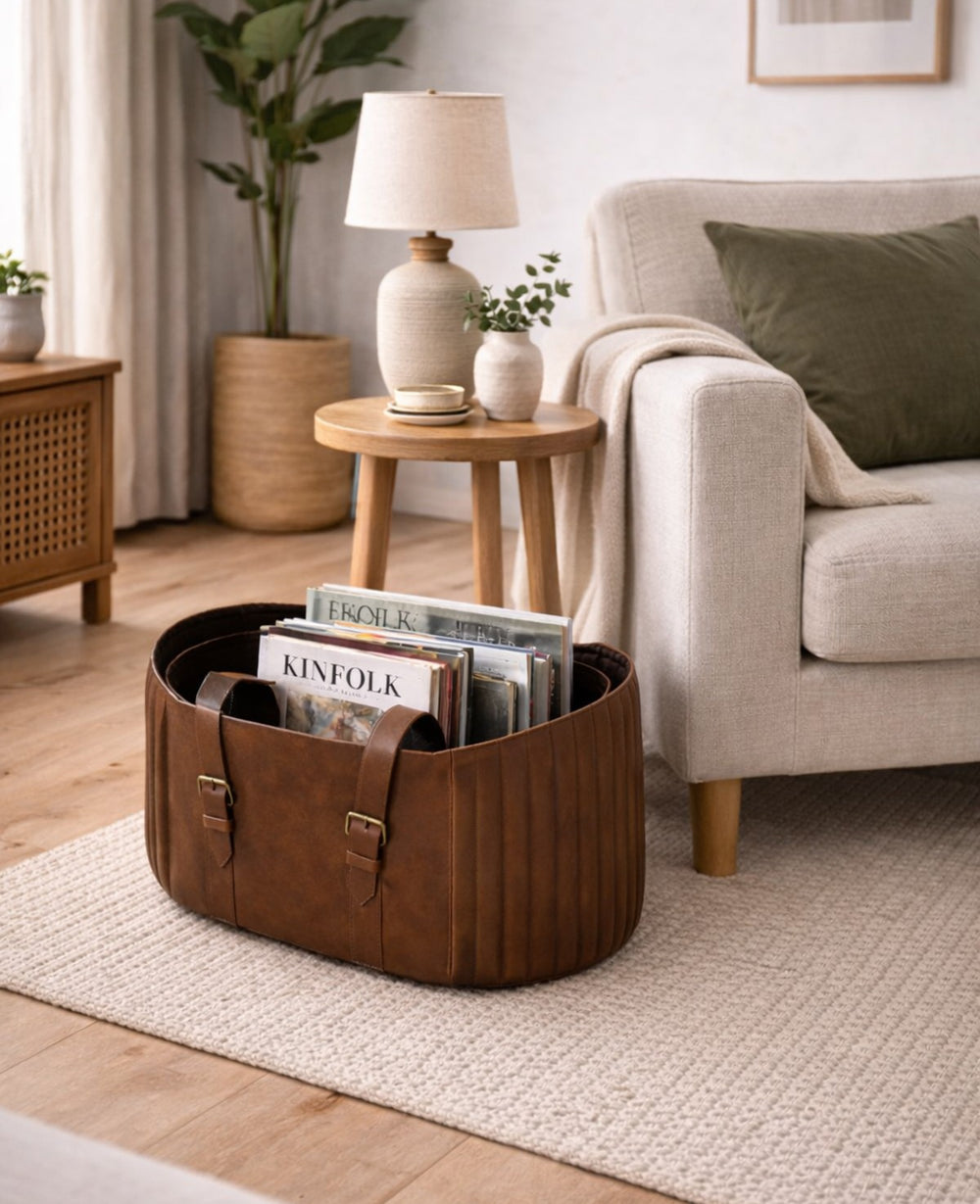 סלסלת עור באפלו