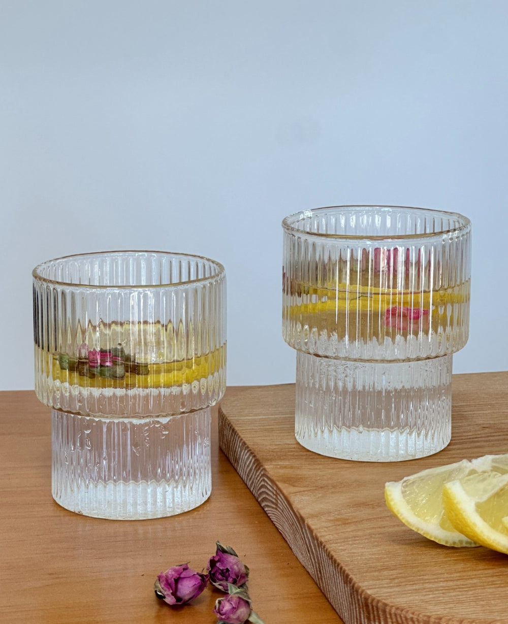 כוס זכוכית STRIPE