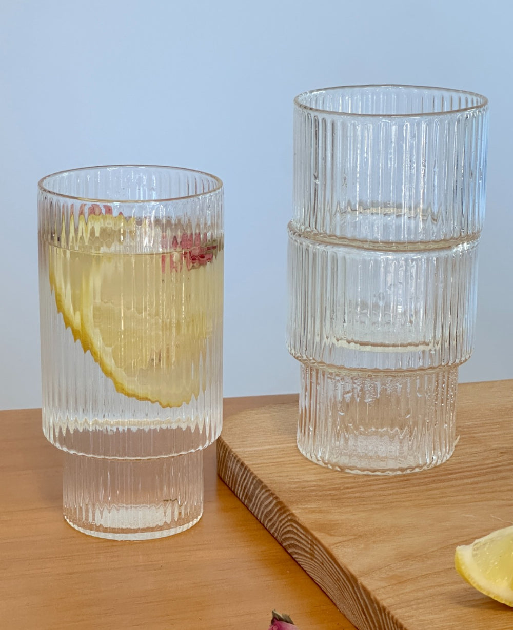 כוס זכוכית STRIPE