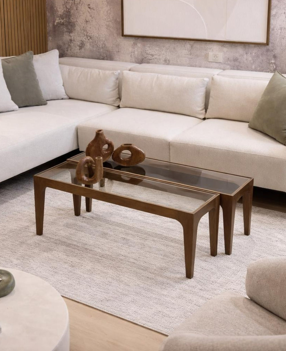 סט שולחנות עץ הודיה