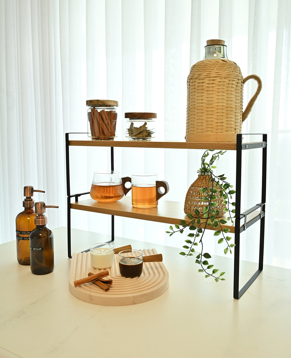 מדף שולחני שחור METAL DOUBLE