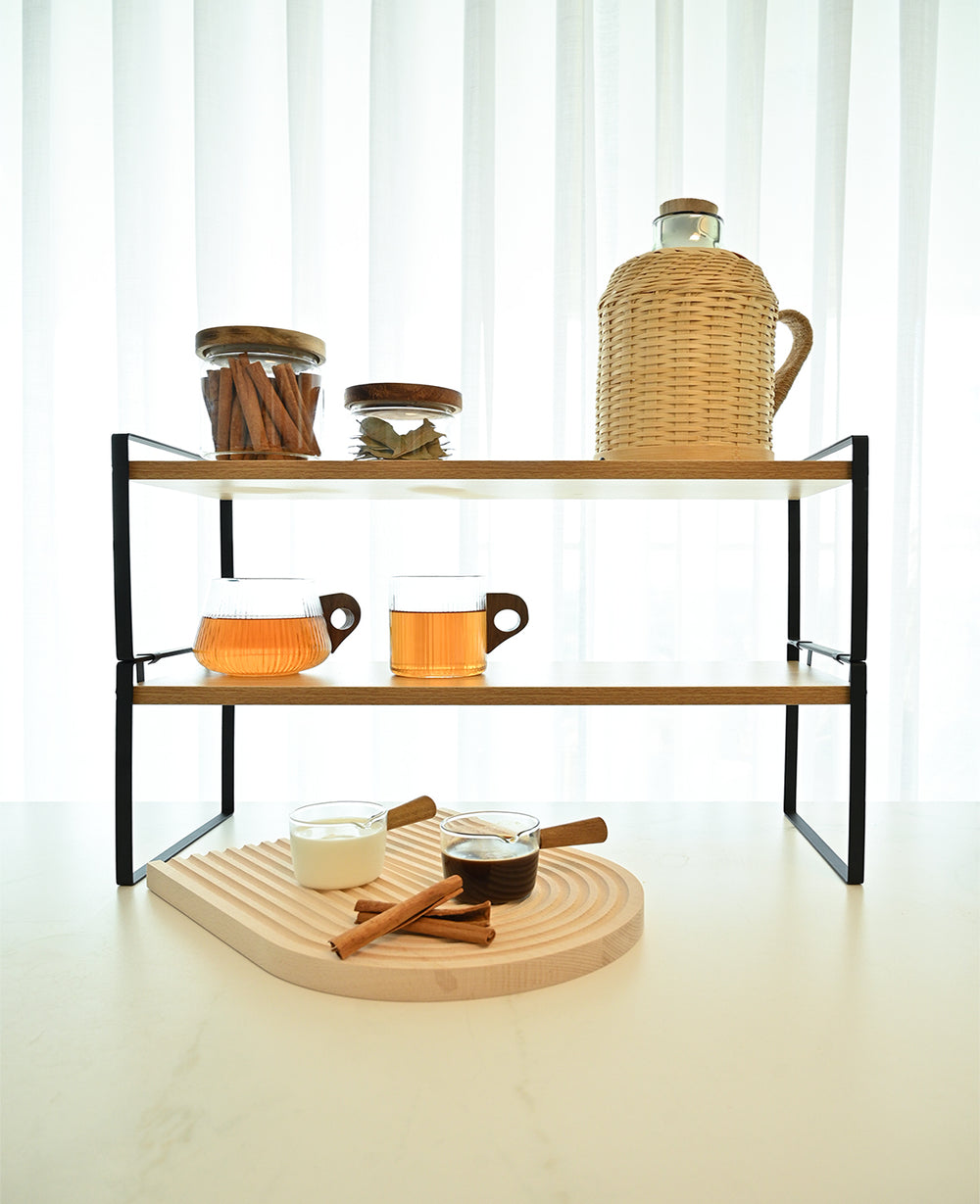 מדף שולחני שחור METAL DOUBLE